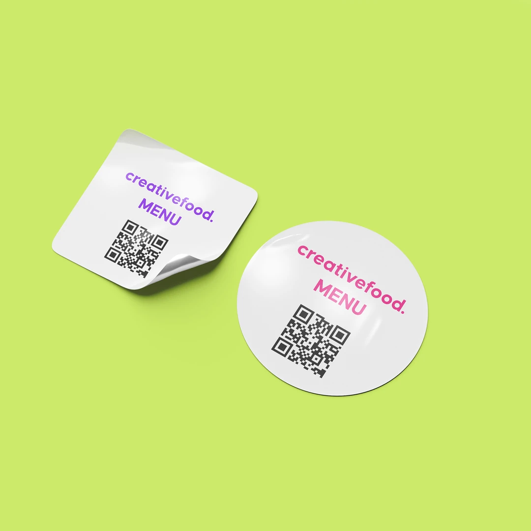 Yuvarlak QR Kodlu Menü Sticker - Profesyonel tabela üretimi İstanbul