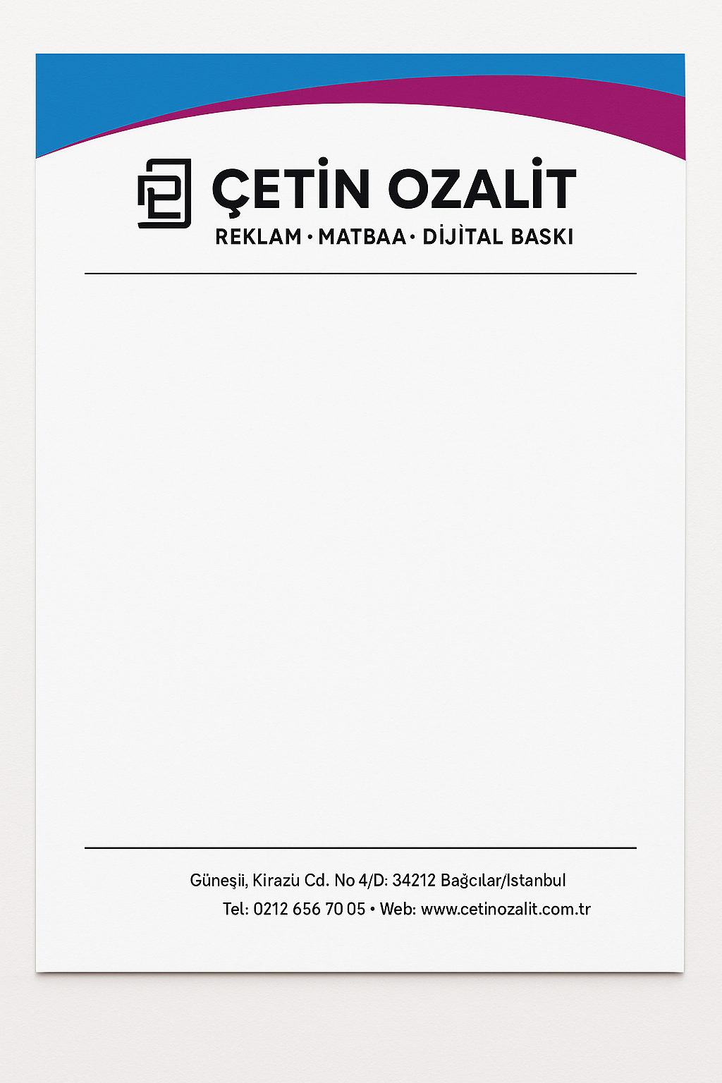 Antetli Kağıt - Profesyonel tabela üretimi İstanbul