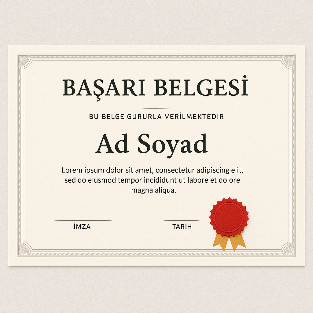 Sertifika Baskı - Profesyonel tabela üretimi İstanbul