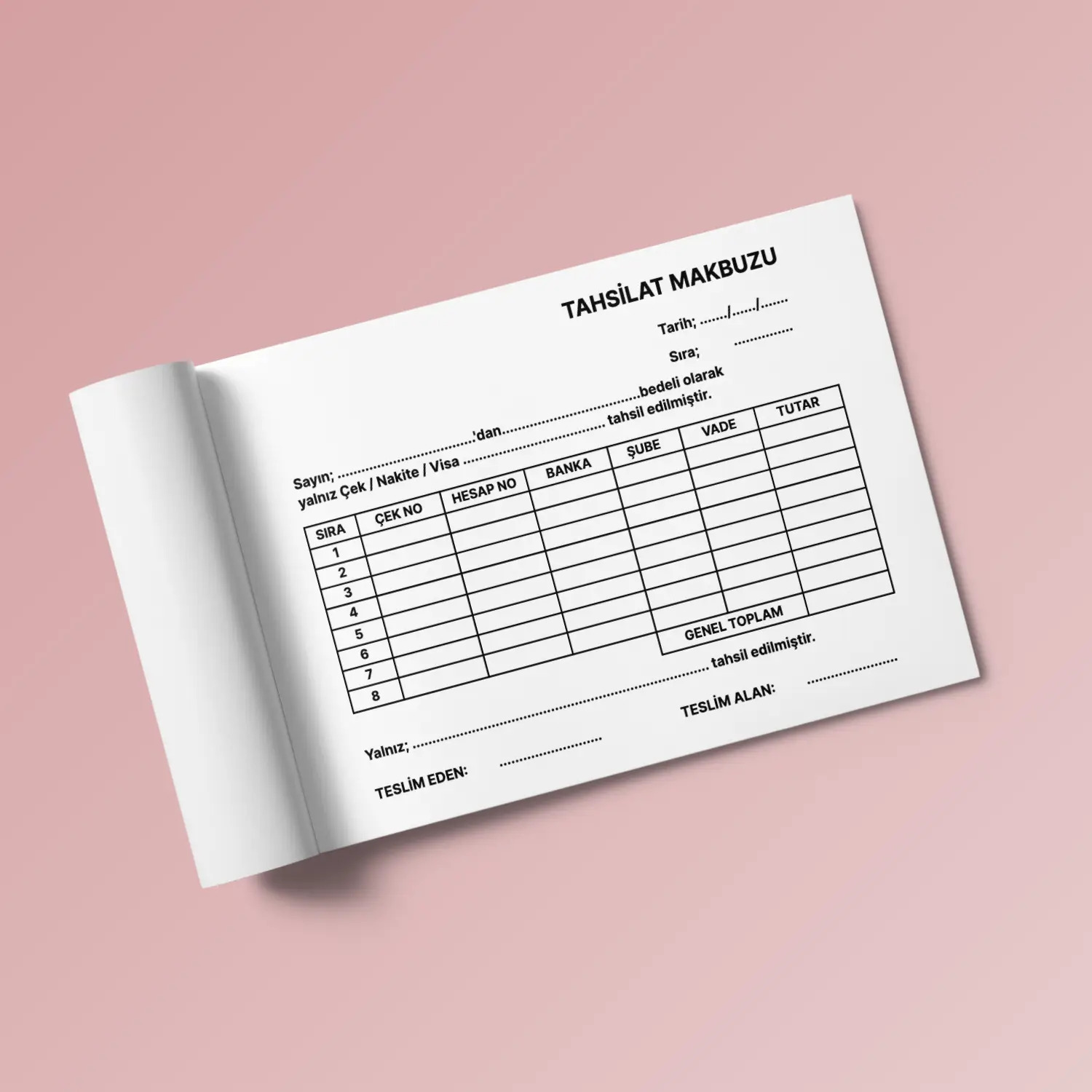 Tahsilat Makbuzu - Profesyonel tabela üretimi İstanbul